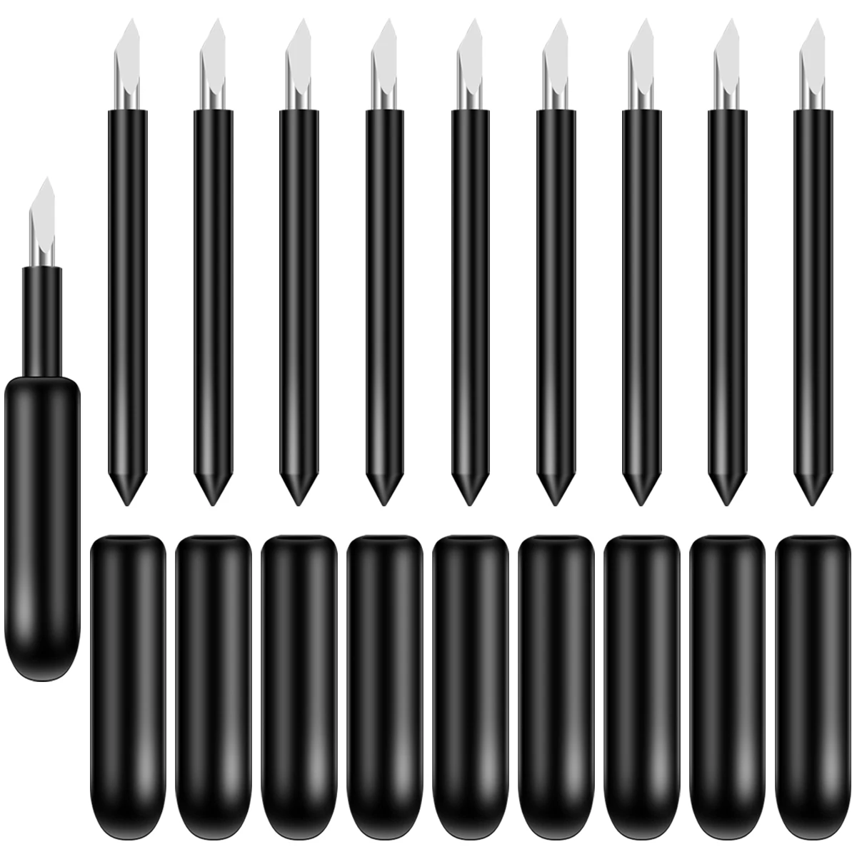 10 piezas de cuchillas para Cricut Explore 3/Air 2/Air/One/ Cricut Maker 3/Maker, cuchillas de plotter de 60 grados con carcasa resistente para corte con Cricut