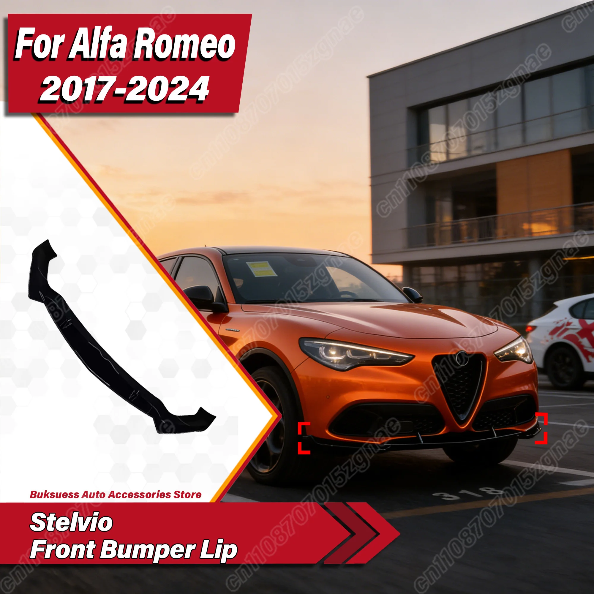 

Для Alfa Romeo Stelvio 2017 2018 2019 2020 2021 2022 2023 2024 автомобильный передний бампер, нижняя губа, спойлер, сплиттер, защита кузова, комплект