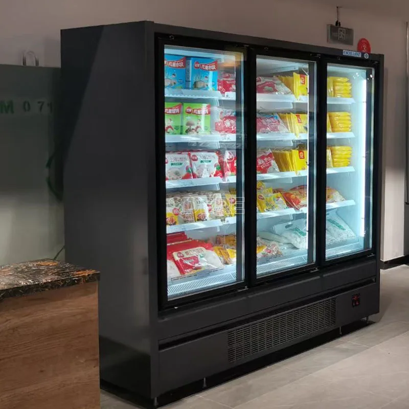 Customized Commercial Multideck Cabinet System Glass Door Showcase Upright Freezer Display Refrigerator for Food Storage