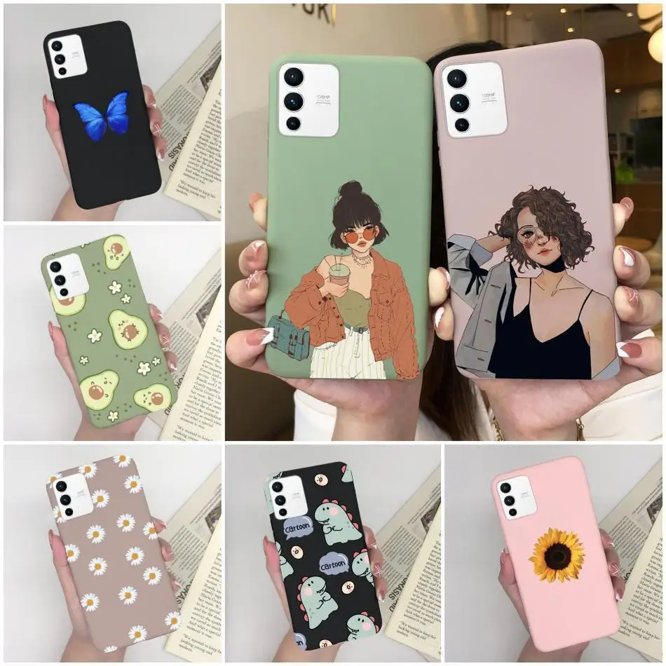 Case For VIVO S12 S12 Pro 5G Cool Girl Soft Silicone Shell For VIVOS12 S12Pro 5G Ultrathin High-quality Colorful Protective Capa