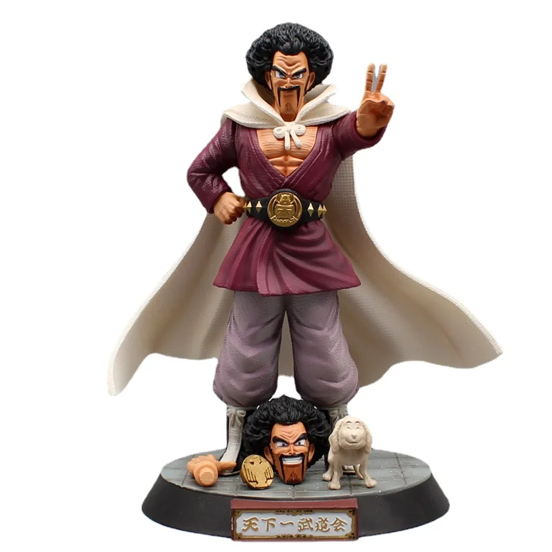 23cm Dragon Ball Z Mister Satan Figure Hercule Ring Name Mark PVC Action Figures GK Statue Collection Model Toys Gifts