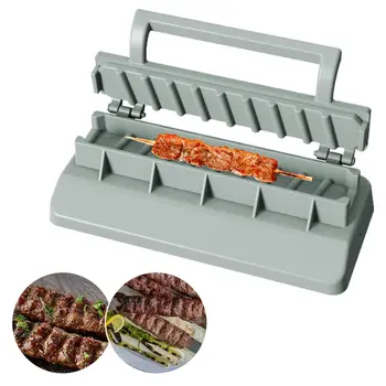 Macchina per kebab manuale, macchina per spiedini di carne per barbecue, macchina per spiedini per barbecue in plastica riutilizzabile, preparazione kebab, attrezzi da campeggio per barbecue 8 best sales Macchina per spiedini - №5
