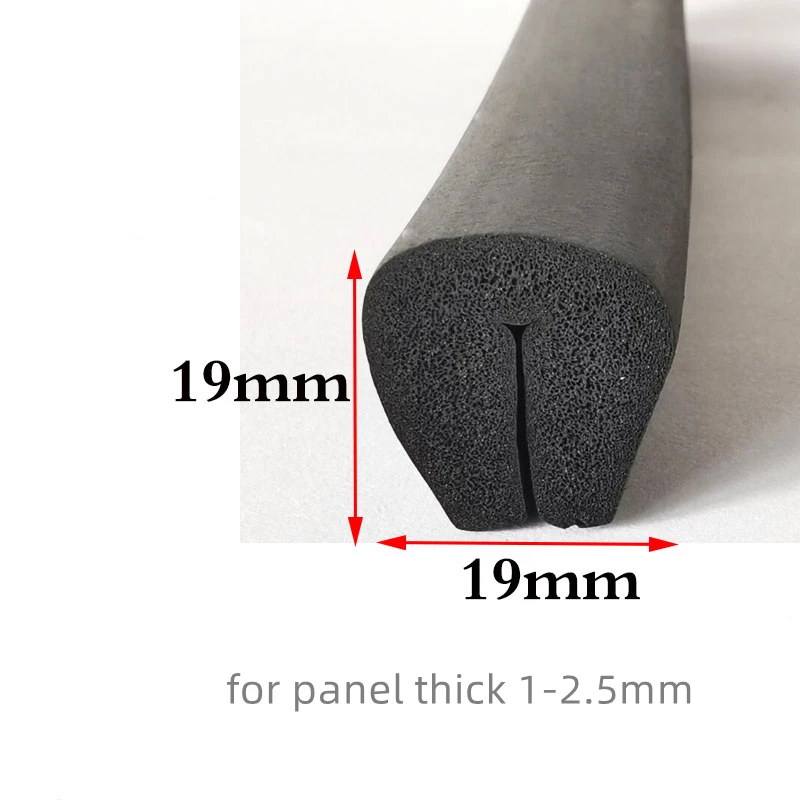 

EPDM Rubber Foam Sealing Sponge U Strip Glass Metal Car Wood Panel Edge Encloser Shield 19x19mm Black