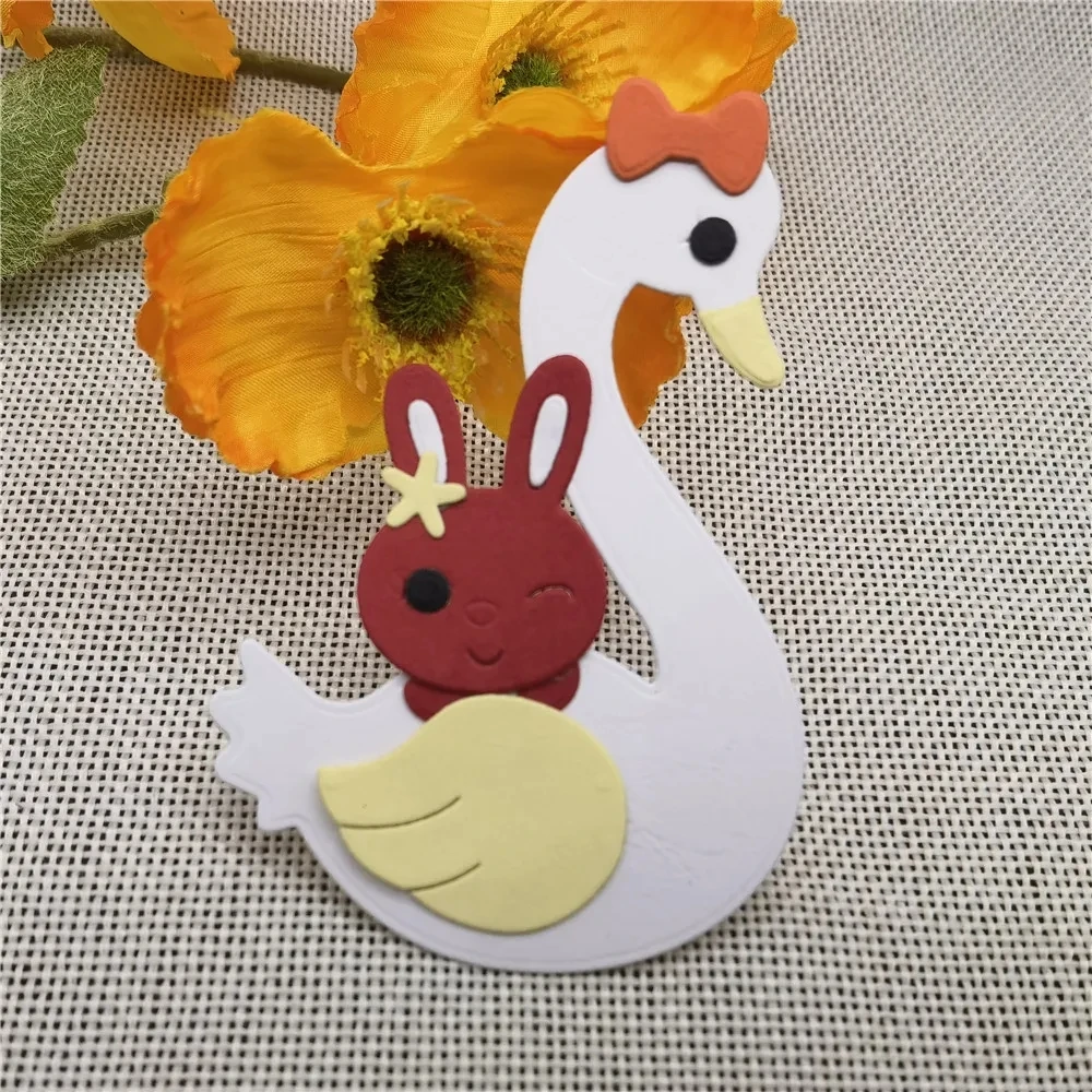 Swan rocker frame Metal cutting dies mold Round hole label tag Scrapbook paper craft knife mould blade punch stencils dies