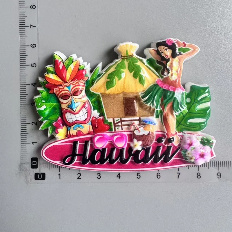 هدايا تذكارية سياحية مغناطيس الثلاجة الولايات المتحدة الأمريكية، زينة الثلاجة لمجموعة ميامي نيويورك هاواي من ملصقات زينة الثلاجة #6