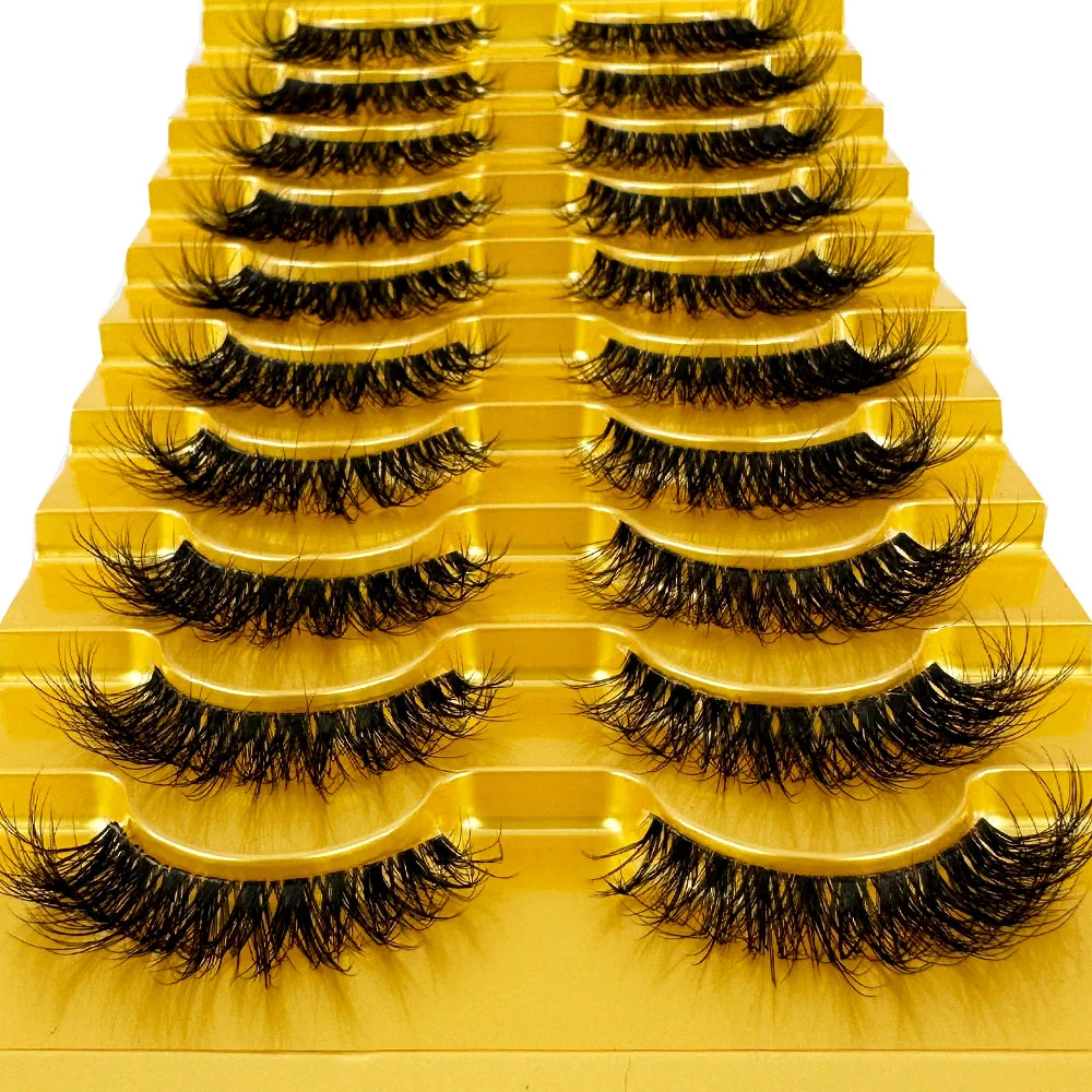 NEW Manga Lashes 10 Pairs cosplay 3D Faux Mink Lashes Natural short Full Strip Lashes Clear Band Natural Eyelashes Extension