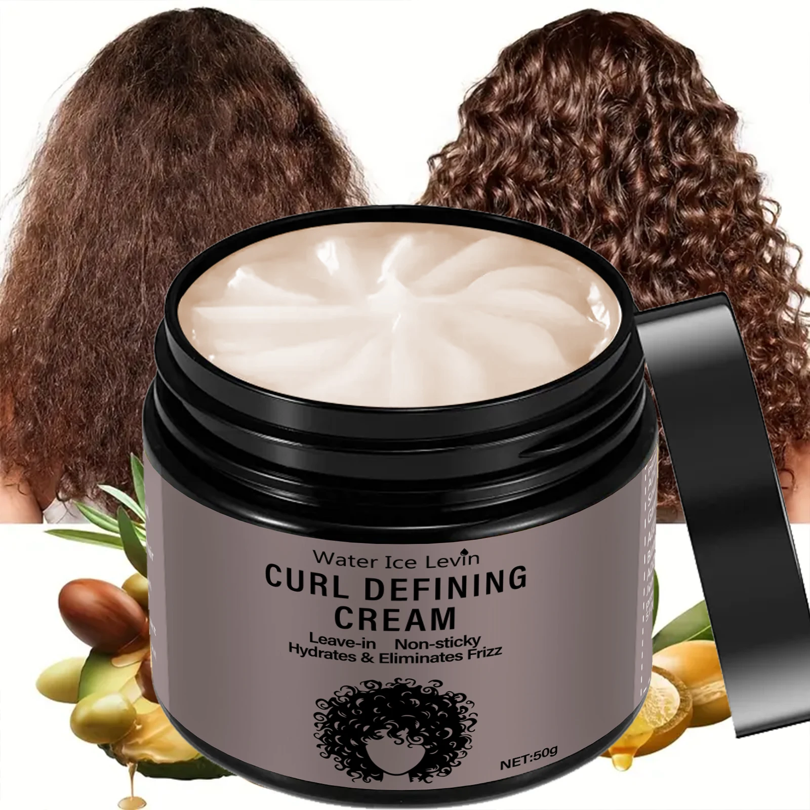 Crema Curl Water Ice Levin – Tama el Frizz, mejora la definición y proporciona una sujeción durante todo el día con una hidratación liviana