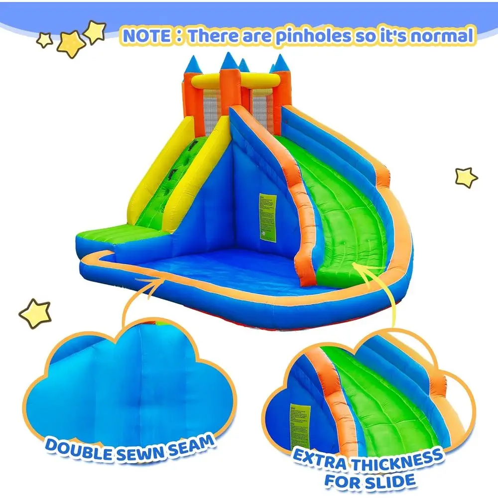 Scivolo d'acqua Iatable, scivoli d'acqua giganti per il cortile dei bambini con piscina per piatti da arrampicata, casa per rimbalzo d'acqua con S