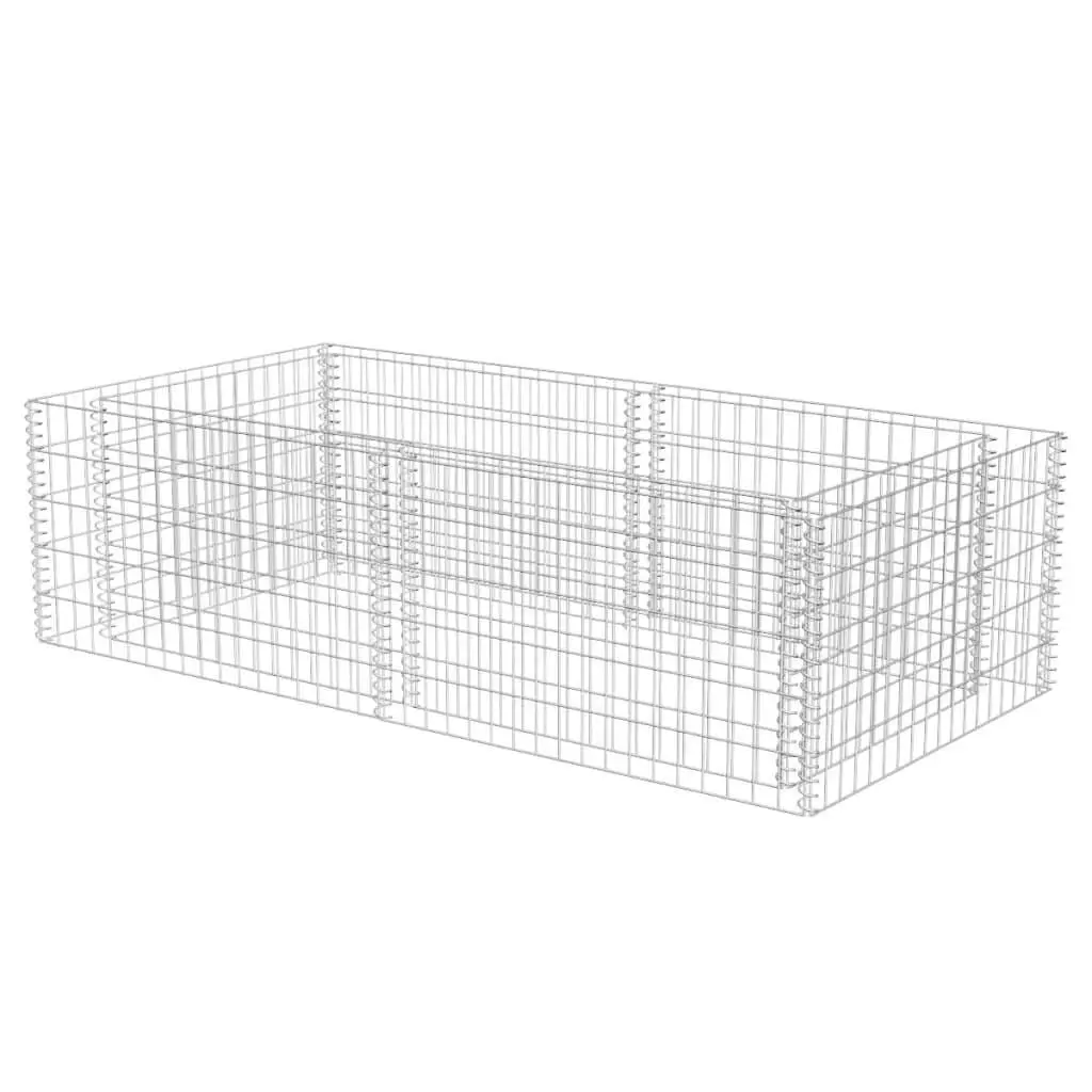 Galvanized Steel Gabion Planter Box - 70.9x35.4x19.7 Outdoor Garden Decor