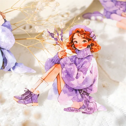 Imagen 2 del producto 20 piezas/1 lote de pegatinas de papelería kawaii, temporada perezosa, diario basura, álbum de recortes decorativo, pegatina artesanal DIY