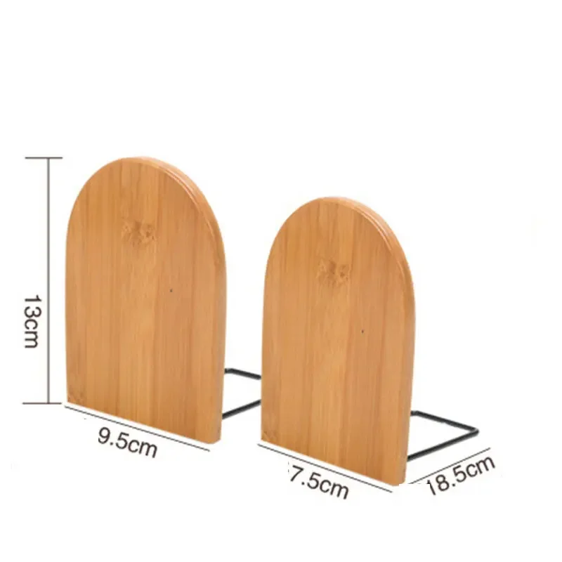 Office Home Bookends 1pcs Nature Beech Wood Book Stand Anti-skid Bookends Book Ends Shelf Holder Desktop Organizer Bookrack