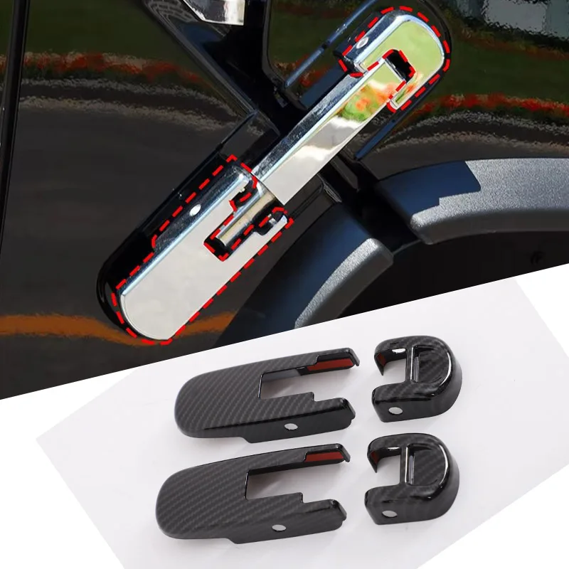 

For Hummer H2 2003-2009 ABS Matt black Car Hood Side Hinge Cover Decorative Stickers Car Exterior Accessories