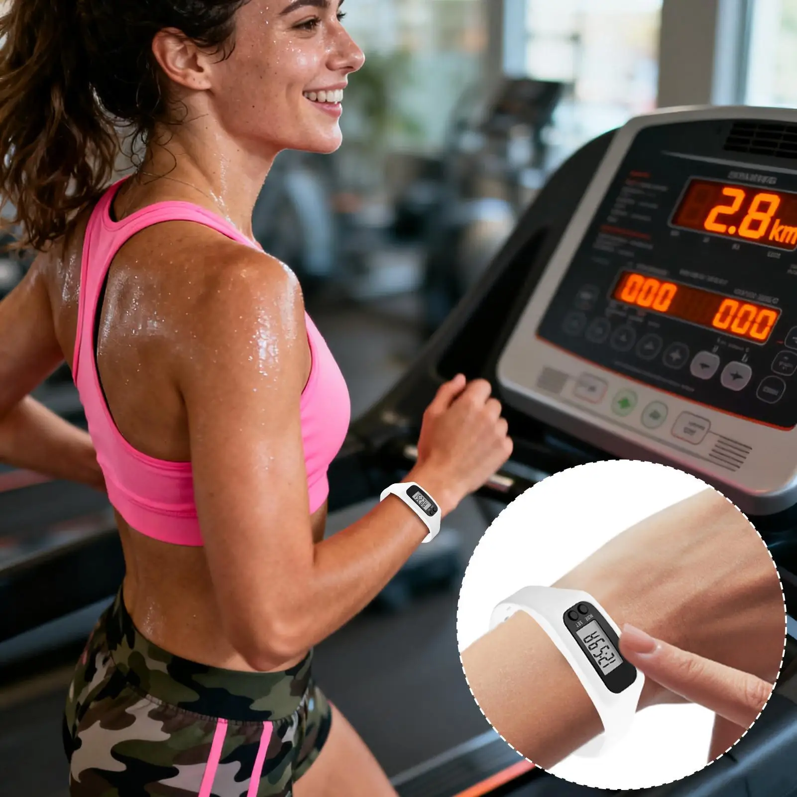 Step Counter Watch Bracelet No Phone No App Required Large Screen Watch with Pedometer for Daily Travel Commute Weekend Walking