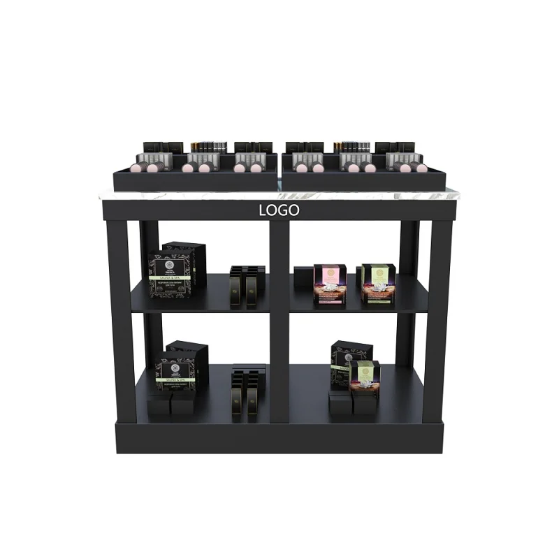 Custom. shopping mall makeup store custom luxury skincare shop fittings wood cosmetic table display set