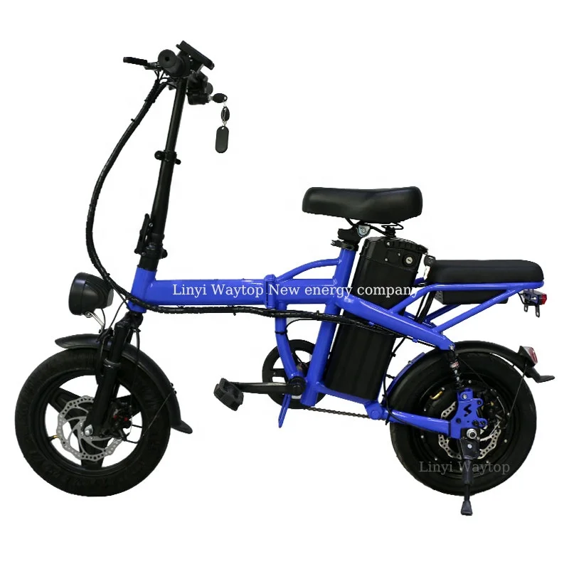 City Bicycle Electric Bicycle Ready to Ship Dual Disc Brake 400W 20ah Foldable 14 Inch With 2 Seats Powerful Lithium Battery 48V