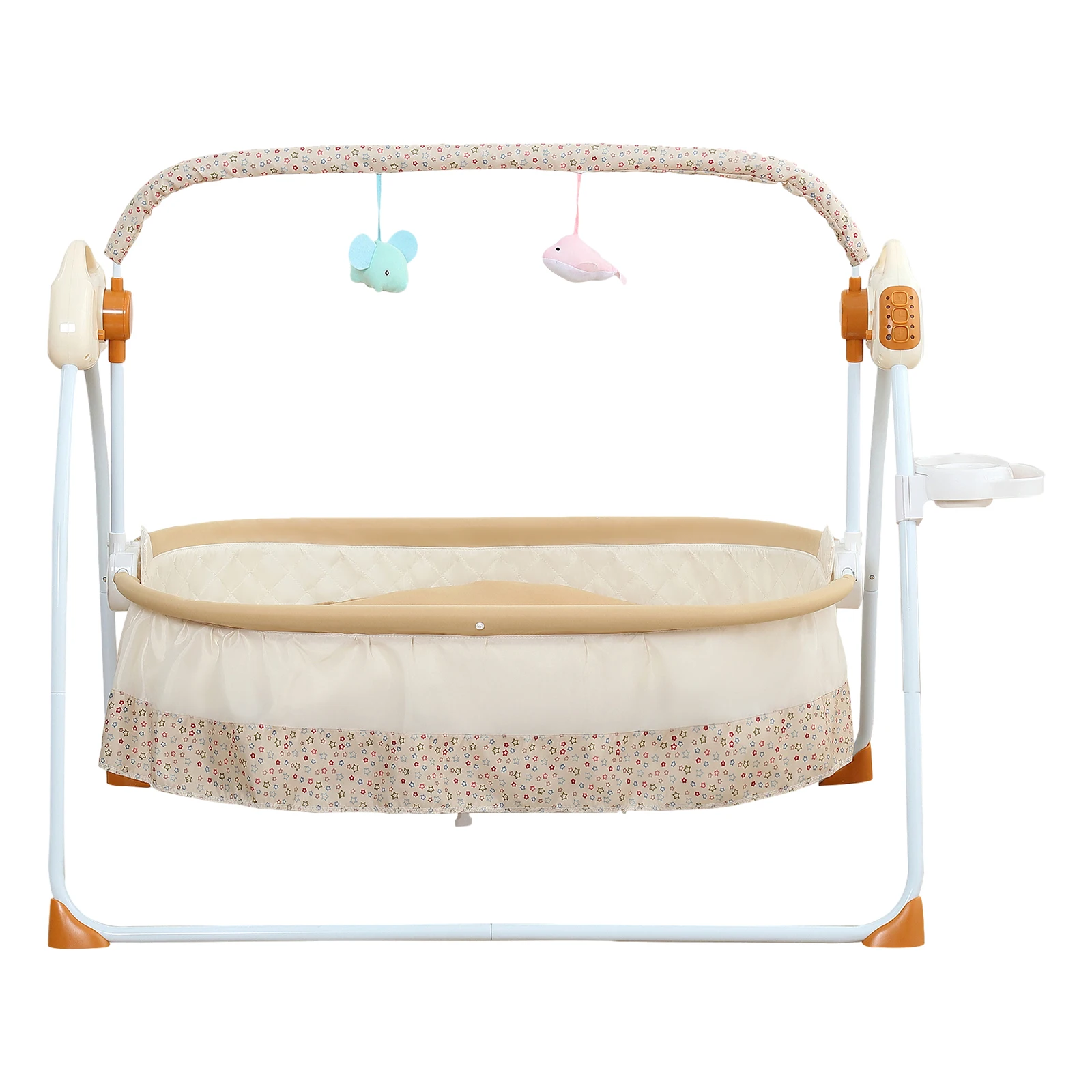 Portable Electric Bluetooth Baby Swing Cradle Bassinet Rocking Crib Infant Bed Anti-skid Footpads U-Shaped Pillow Energy-saving