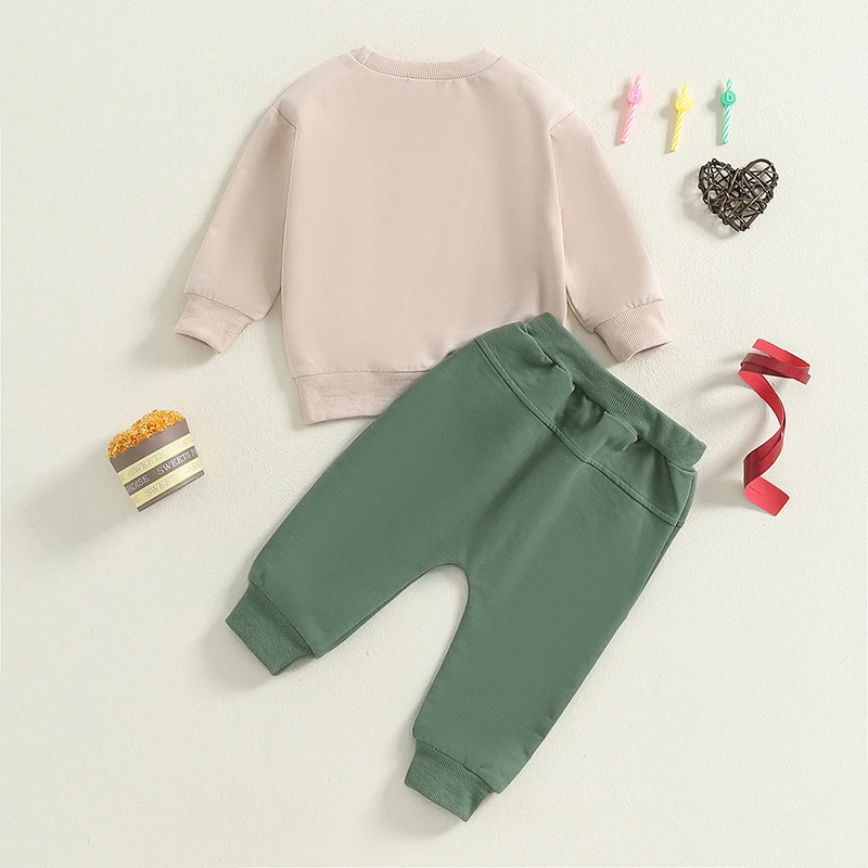 رسالة شاحنة طباعة طويلة الأكمام البلوزات والسراويل المرنة ، ملابس طفل رضيع ، ملابس خريف عيد ميلاد طفل صغير ، 2 *