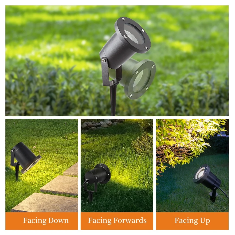 ไฟสนามหญ้ากลางแจ้ง IP65 กันน้ํา GU10 เปลี่ยนหลอดไฟ Spot Light สวนไฟโคมไฟภูมิทัศน์สําหรับ Villa YARD Pathway