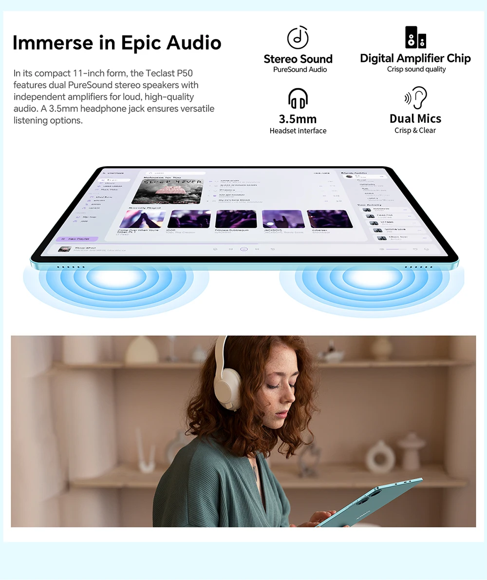 Teclast P50 Tablet 11" Android 16 90Hz Display T606 8-Core 12GB RAM (4GB+8GB) 128GB ROM 4G LTE GPS WiFi BT5.0 7000mAh Type-C