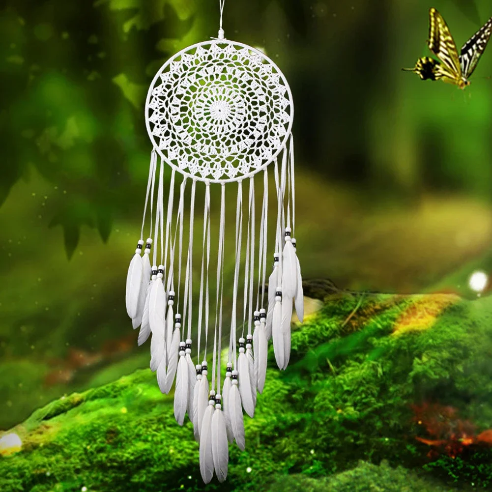 Creative Pattern Dream Catcher Wall Hanging Wind Chimes Simple White Decorative Home Craft Dreamcatcher Ornament Bedroom Decor