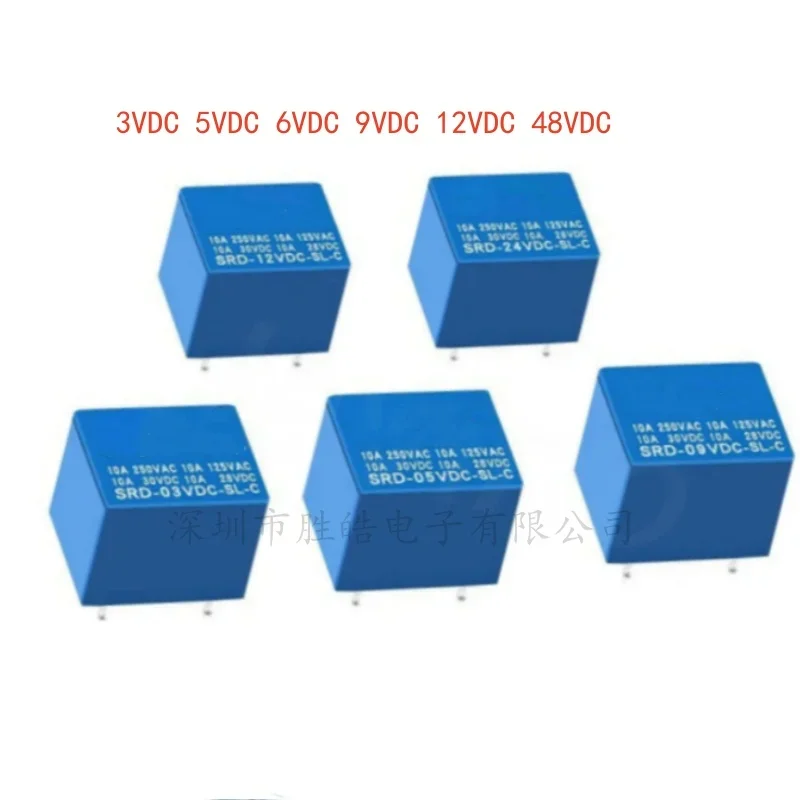 

(5PCS) NEW SRD-5VDC-SL-C SRD-12VDC-SL SRD-3VDC SRD-9V Relays 4 / 5PINS 12V DC High Quality