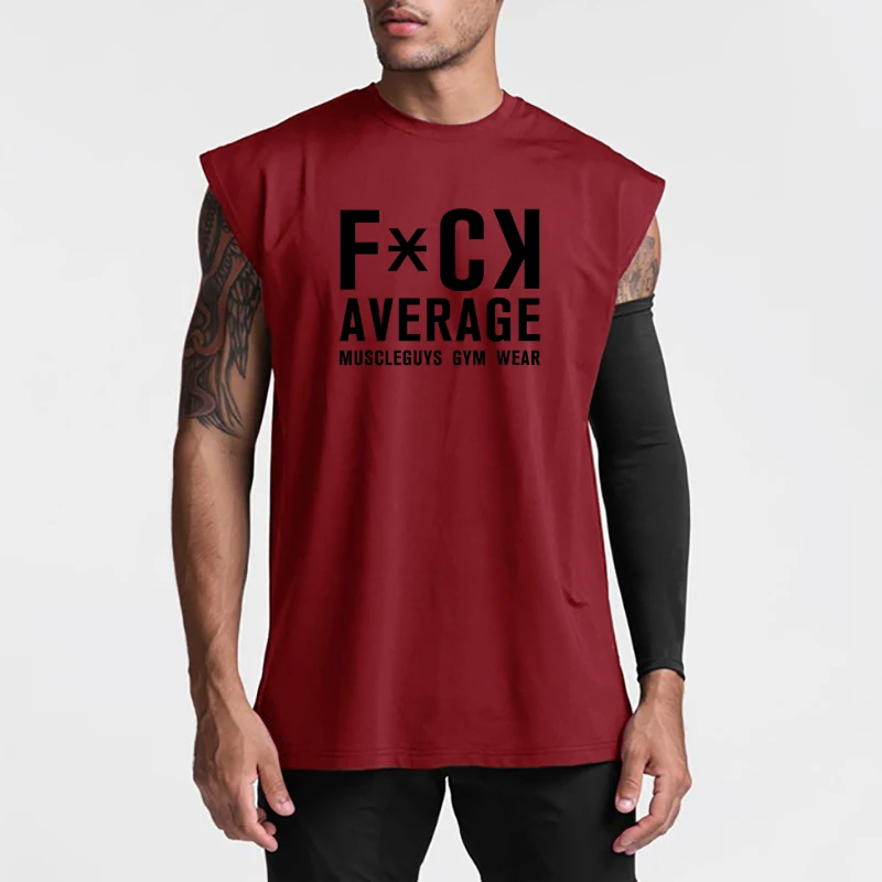 

Gym Fitness Men Casual Sleeveless Loose Broad Shoulders Tank Tops Summer Comfortable Breathable Quick Dry Cool Feeling T-shirt