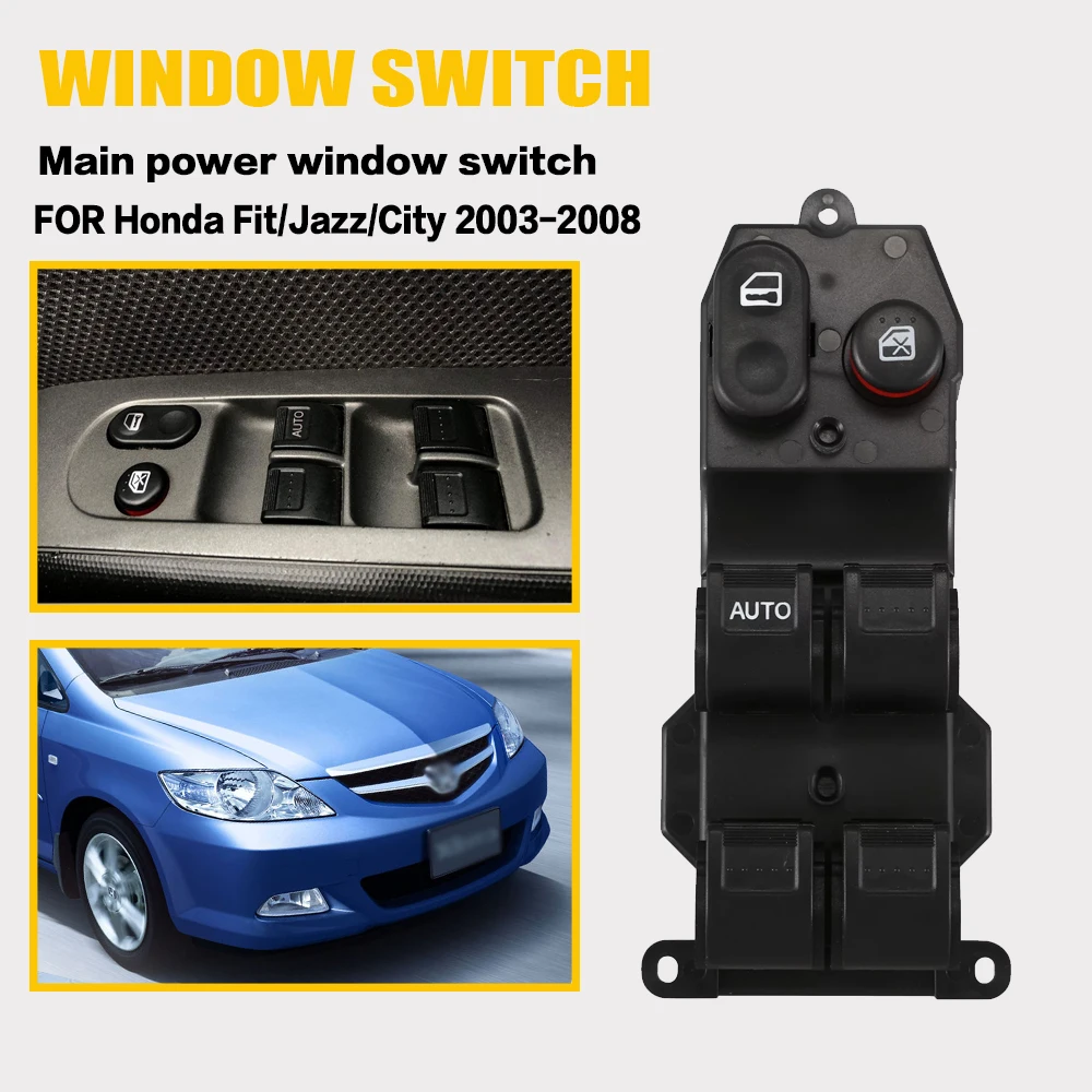 

Window Switch Compatible with FOR Honda Fit Jazz City 2003 2004 2005 2006 2007 2008 Driver Side Master Power Window Switch