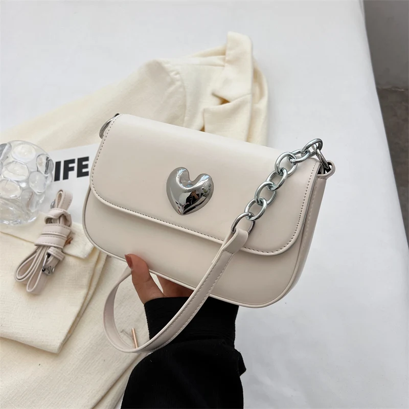 

HOCODO Heart Crossbody Bags For Women 2023 New Fashion Chain Leather Shoulder Bag Women Messenger Bag Flap Bags For Women