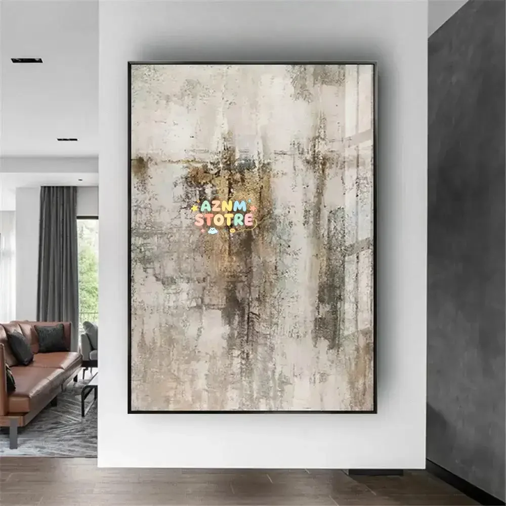 Nordic Grey Copper Texture Abstract Oil Painting  Handmade Canvas Wall Art Decor for Living Room  Acrylic Mural Poster