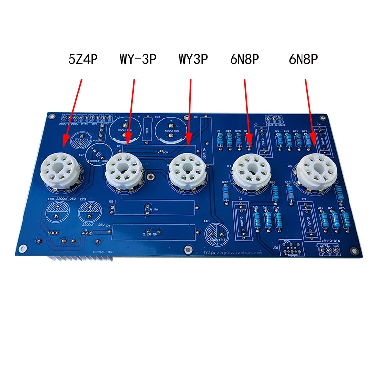 Płytka przedwzmacniacza lampowego DIY Hi-Fi 6N8P 6SN7, elektronika, prostowanie i stabilizacja napięcia.