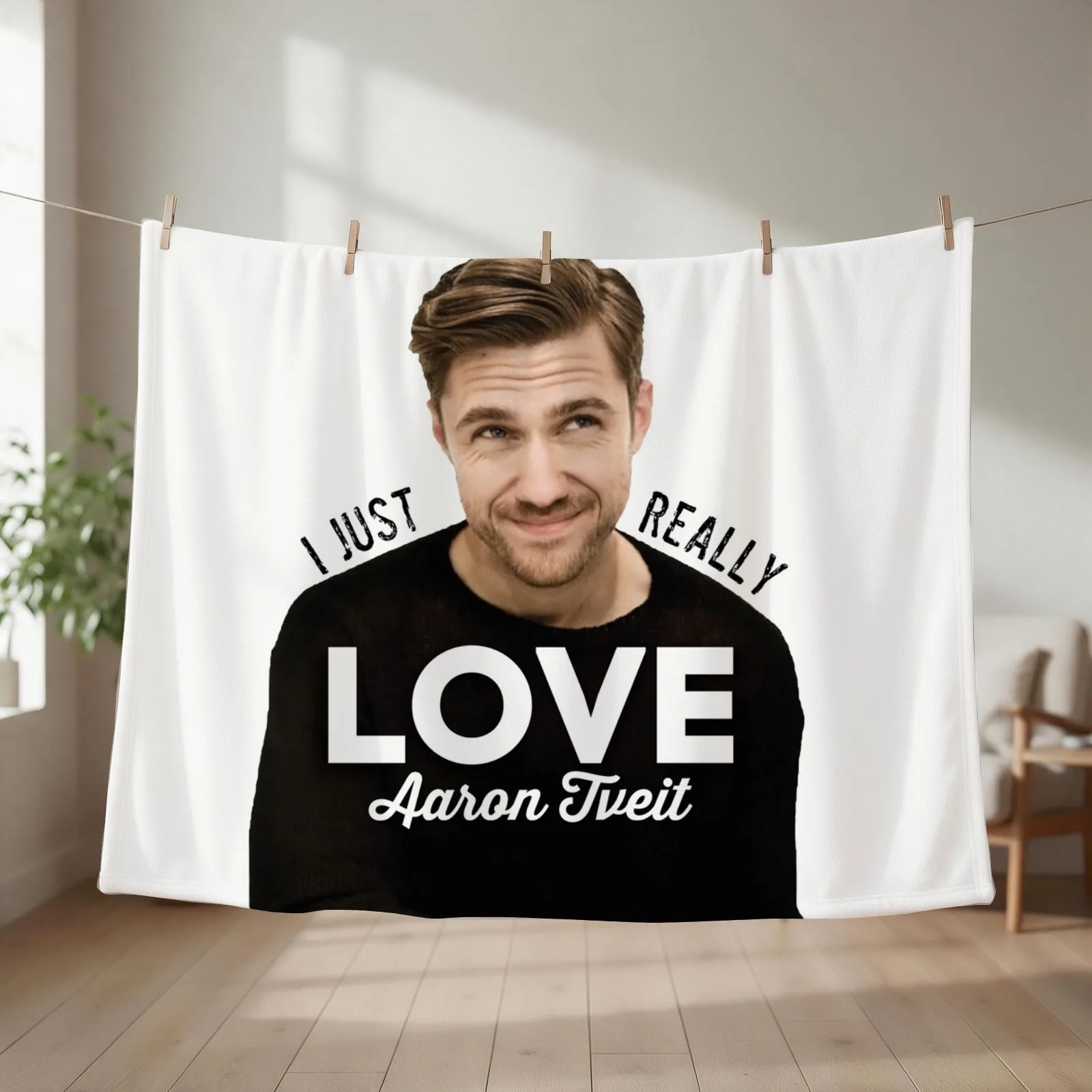 I just really love Aaron Tveit Throw Blanket Bed linens Flannel Fabric Personalized Gift Giant Sofa Blankets
