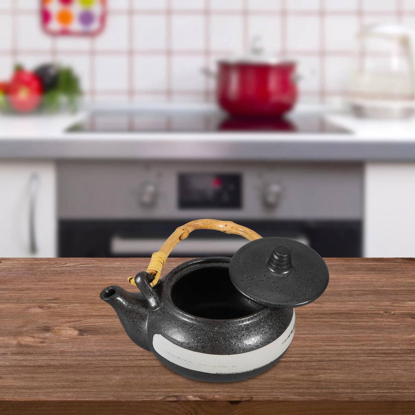 

Retro Porcelain Ceramic Kettle Japanese Style Classic Design Handle Portable For Home Sushi Restaurant Vintage Decorative Teapot
