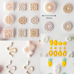 Polymer Clay Cutter Geometry Clay Embossed Molds for Earrings Jewellery Making DIY Soft Pottery Handmade Earrings Cutting Mold