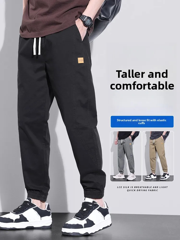 

Мужские хлопковые рабочие брюки American Sle для весны и осени, свободного кроя, укороченные, в стиле Harlan, спортивные повседневные брюки для молодежи Vitali S