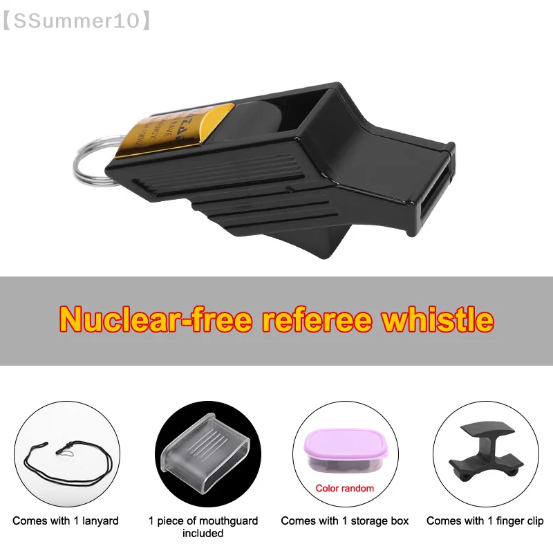 【SSummer10】Professional Soccer Referee Plastic Whistle - Big Sound Gold Silver Football Emergency Basketball Whistle【SS】