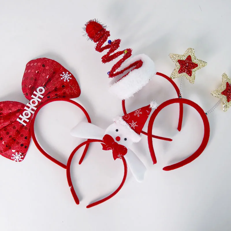 

New Christmas Headband Women's Party Decoration Christmas Tree Headwear Five Pointed Star Headband Christmas Decorations