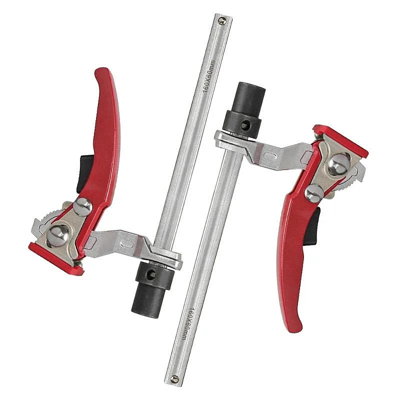 2Pcs 20mm Quick Clamp for Woodworking, Ratchet Table Clamp Tool Accessory
