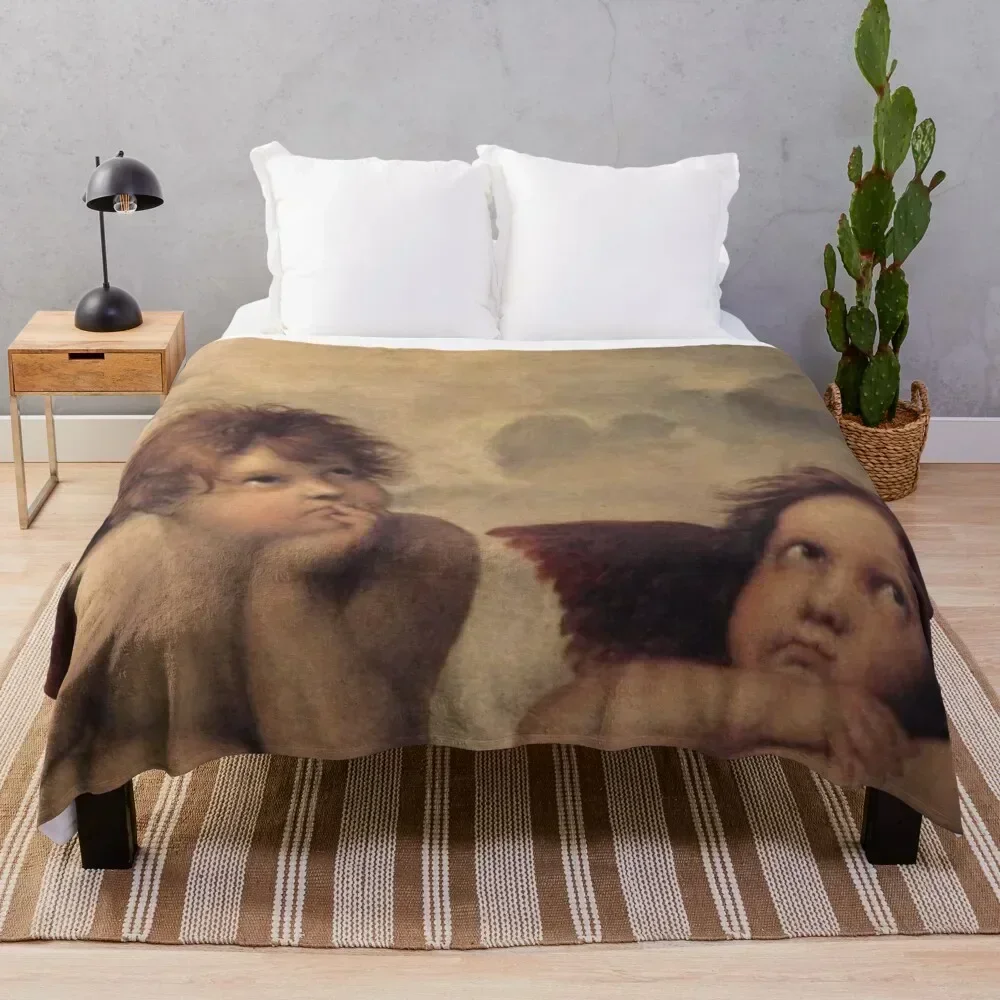 

THE SISTINE MADONNA (detail) - RAPHAEL Throw Blanket Stylish Decor Blanket Gift for Friends Roommate