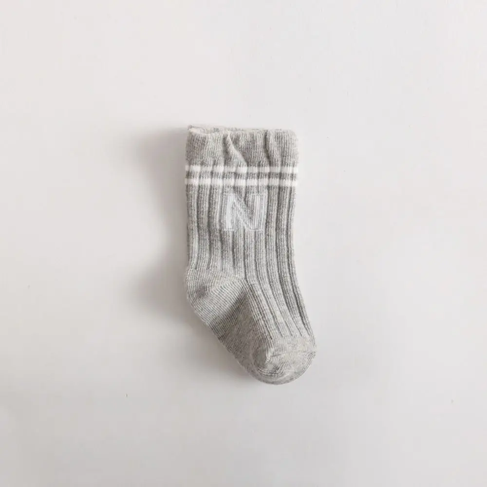

New Breathable Boneless Baby Socks Solid Color Letter Printed Newborn Stockings Cotton Elastic Socks Toddler