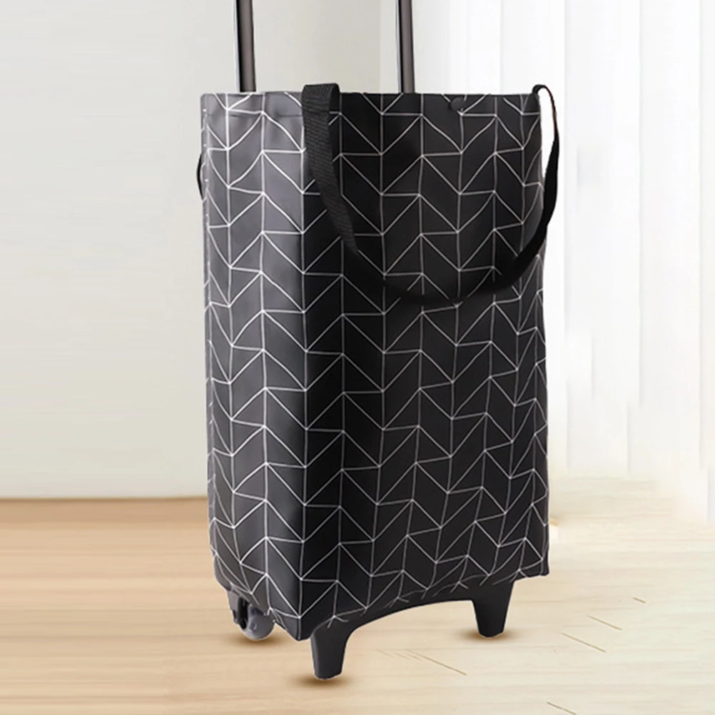 

Waterproof Bag Small Pull Cart Shopping Oxford Cloth Foldable Reusable Grocery Trolley Household Folding Travel Stair Climbing
