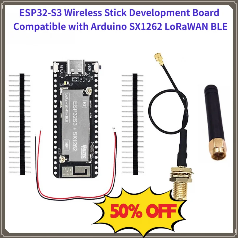 ESP32-S3 Wireless Stick Dev Board SX1262 LoRaWAN BLE - Support Arduino IDE for DIY Wireless Communication Projects