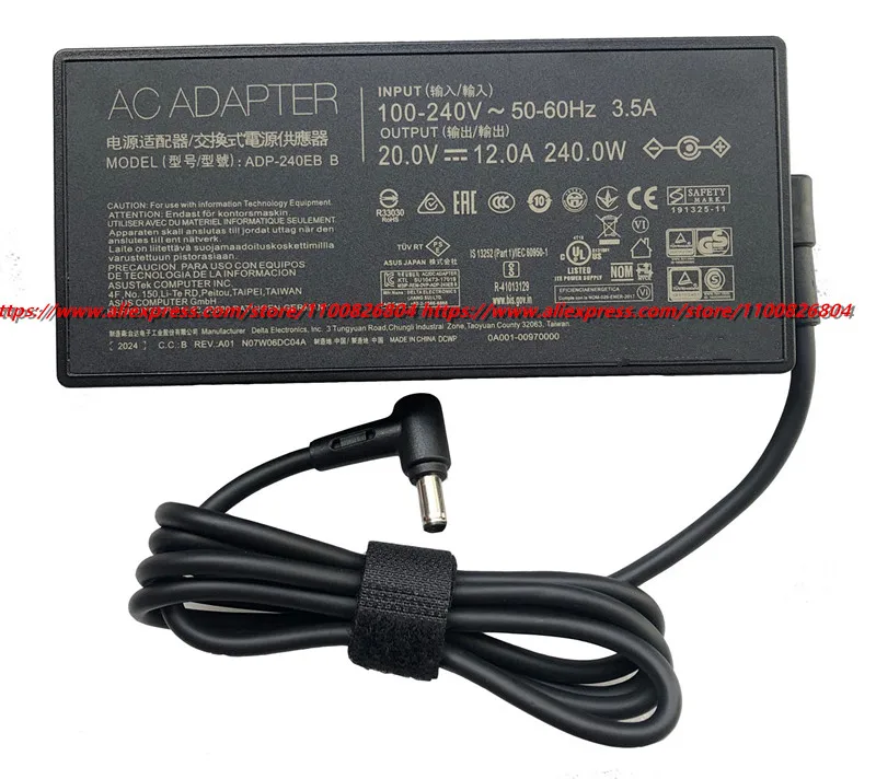 240W Original AC Adapter Charger 20V 12A ​For ASUS ROG Strix G15 G513 G513QR-HF010T G513QM-HN104T G513QR-HQ008T Gaming Laptop