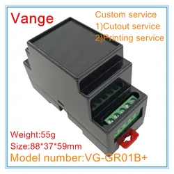 Vange din rail junction box 88*37*59mm ABS plastic project box terminal block enclosure