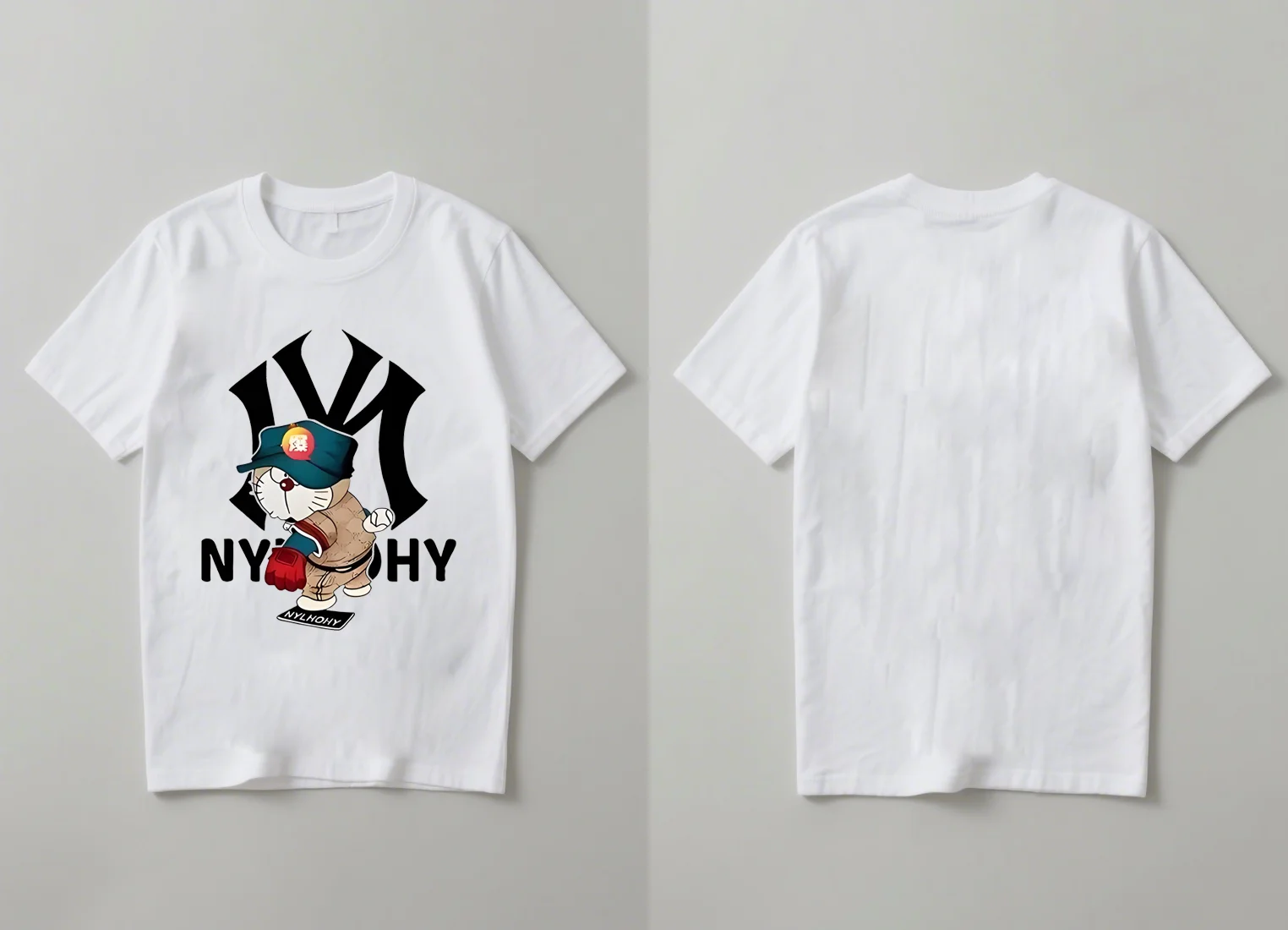 

The 2025 new casual printed T-shirt "NY JOHY" cartoon character graphic T-shirt top is suitable for both men and women