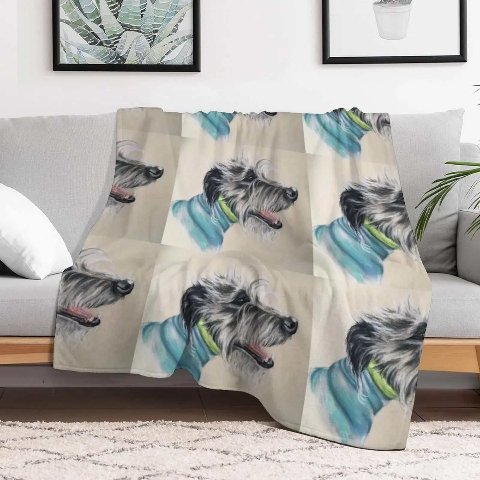 ScruffyLurcher blue jumper Throw Blanket Furrys blankets ands Moving anime Blankets