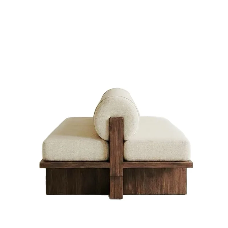 Wabi Sansan Solid Wood Double Sided Sofa Card Seat Designer Hotel Clubhouse Restaurant Cafe Reception Hall Nakajima Stool