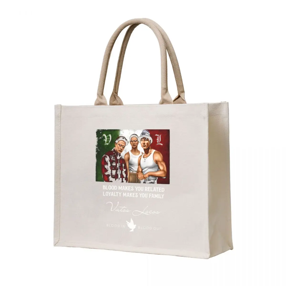 

Blood Make You Related - Blood In Films Blood Out - Loyalty Make You Family Tote Bag Women's tote bag canvas tote