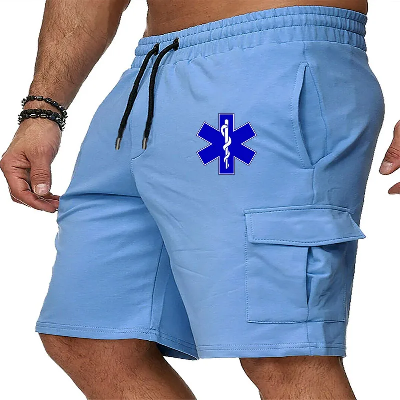 

EMT emergency ambulance Printed Cargo Shorts Summer Camping Multi-pocket Short Pants Hip-hop Streetwear Men's Outdoor shorts