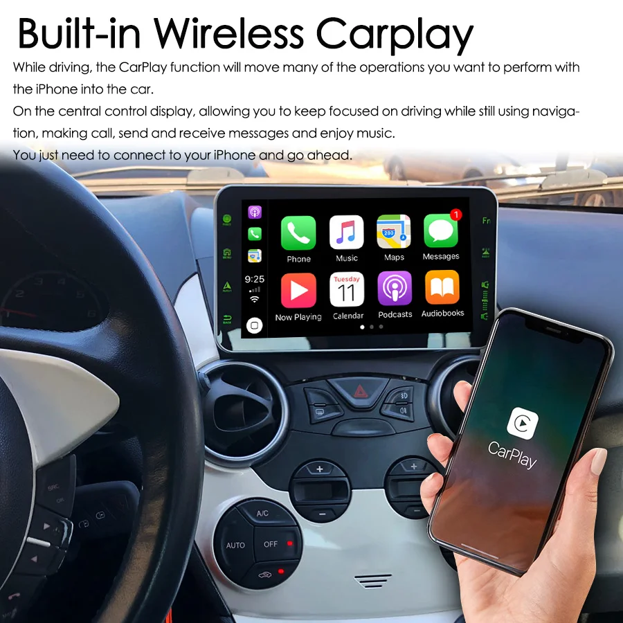 Radio samochodowe multimedialny odtwarzacz wideo nawigacja GPS dla Ford KA 2008-2012 128GB Android 13 AI CarPlay głos Stereo jednostka główna DSP