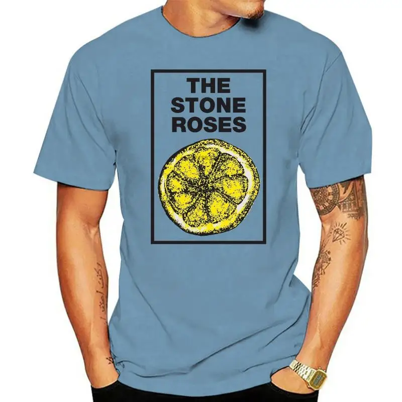 THE STONE ROSES LEMON WHITE MENS T SHIRT ALTERNATIVE IAN BROWN PRIMAL SCREAM